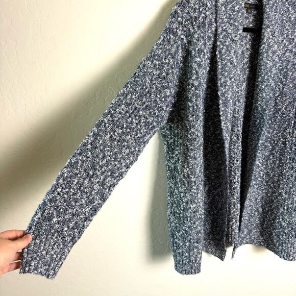 Frye Blue Marled Knit Open Front Cardigan Sweater M NWT - Picture 5 of 15